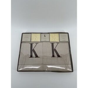 Mud Pie Set K Embroidered Guest Towels And Soap